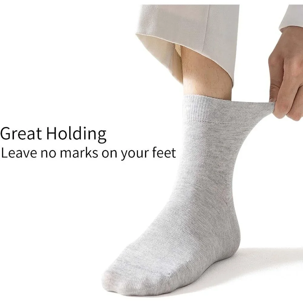 Women's White 6 Pairs Casual Cotton Crew Knit Imported Dress Socks